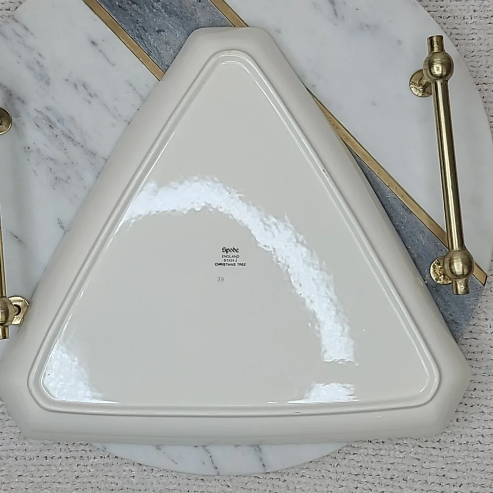 Spode Christmas Tree Classic Vintage Collectible Ceramic Triangular Serving Dish